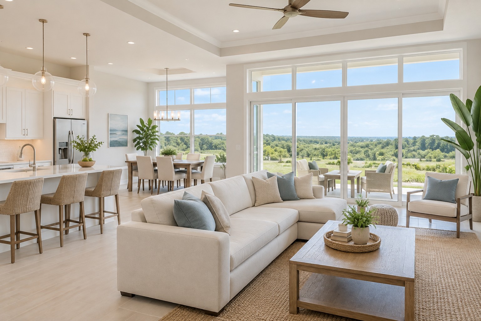 A bright Tampa Florida home interior, illustrative